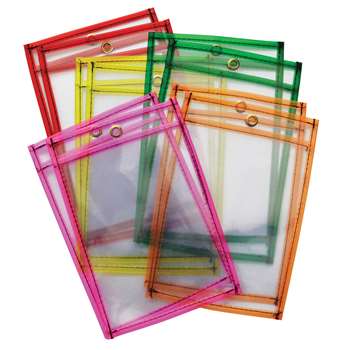 Dry Erase Pockets 5 Neon Colrs 10Pk, PACAC9893