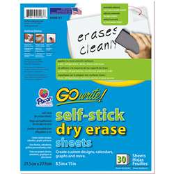 Go Write Dry Erase Sheets 30Pk 8 1/2 X 11 Plain By Pacon