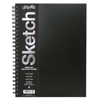 Poly Cover Sketch Book Heavyweight 12Inx9&quot; 75 She, PACCAR37088