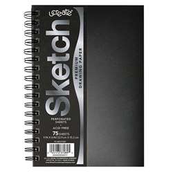 Poly Cover Sketch Book Heavyweight 9Inx6&quot; 75 Shee, PACCAR37089