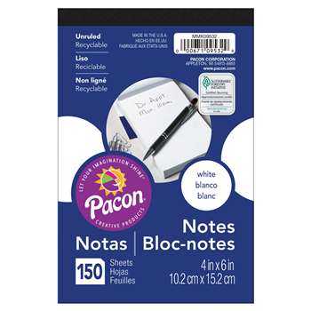 White Note Pads 4X6 150 Ct, PACMMK09532