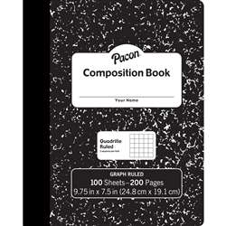 Composition Book Black Marble 100 Sheets, PACMMK37103