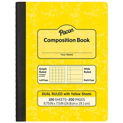 YELLOW DUAL RULED COMPOSITION BOOK - PACMMK37163