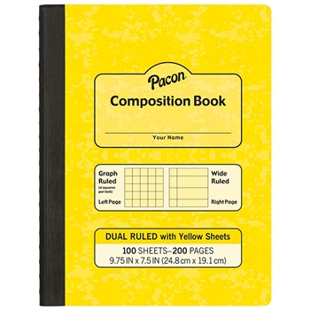 YELLOW DUAL RULED COMPOSITION BOOK - PACMMK37163
