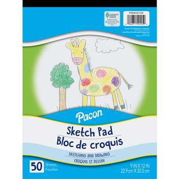 Little Fingers Sketch Pad Wht 9X12 50 Sheets, PACMMK50105F