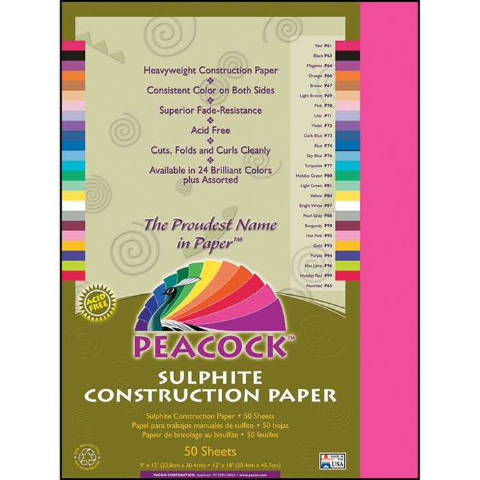 Construction Paper 9X12 Hot Pink By Pacon