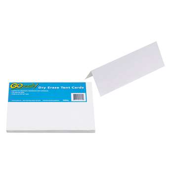 Dry Erase Tent Cards White 50 Cards Non Adhesive, PACTC853W