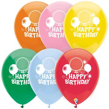 12&quot; Happy Bday Balloons 2 Side 8Pk, PBN57449