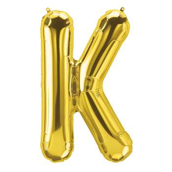 16&quot; Foil Balloon Gold Letter K, PBN59516