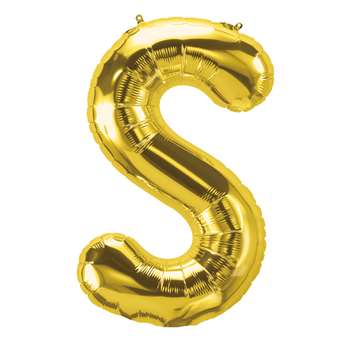 16&quot; Foil Balloon Gold Letter S, PBN59532