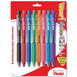Pentel 8Pk Wow Retractable Ball Point Pens Assorted By Pentel Of America