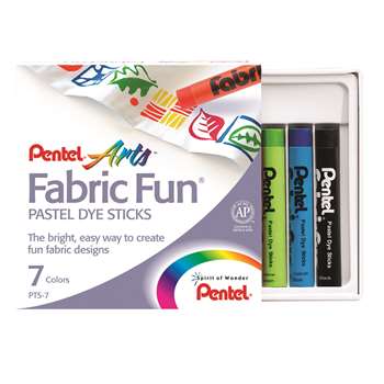 Pentel 7 Color Fabric Fun Dye Sticks Set By Pentel Of America