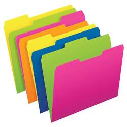 Twisted Glow File Folders 12Pk Letter Size Asst Co, PFX40526