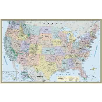 Us Map Laminated Poster 50 X 32 By Barcharts