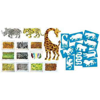 Animal Kingdom Stencils & Rubbing Plates Set, R-58629