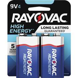 Rayovac High-Energy Alkaline 9-Volt Batteries - RAYA16044TK