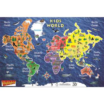 Kids World Peel & Stick Wall Map 42X30, RE-72161