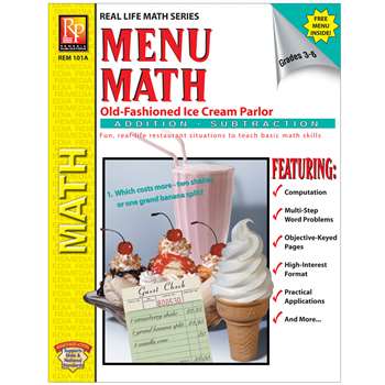 Menu Math Ice Cream Parlor Book-1 Ream Parlor Book 1-Add & Subtract By Remedia Publications