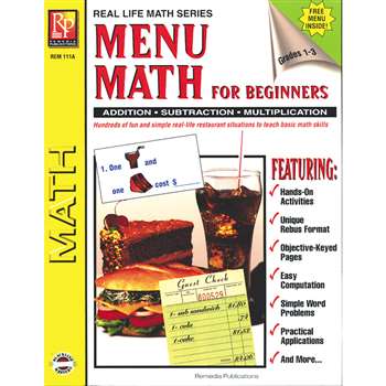 Menu Math For Beginners By Remedia Publications