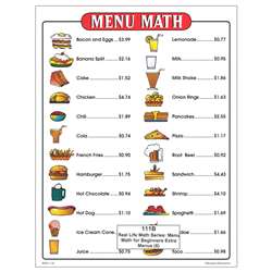 Menu Math For Beginners Extra Price Lists 6 By Remedia Publications
