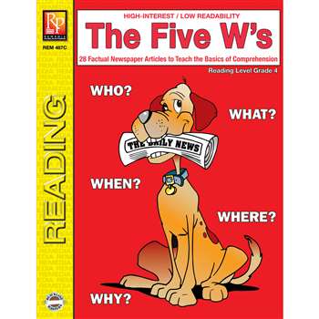 The 5 Ws 4Th Grade Reading Level By Remedia Publications