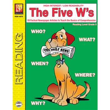 The 5 Ws 5Th Grade Reading Level By Remedia Publications