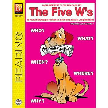 The 5 Ws 1St Grade Reading Level By Remedia Publications