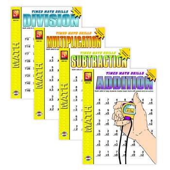 Timed Math Drills 4-Set Books 4 Books By Remedia Publications