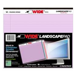 Legal Pad Landscape Assorted 3 Pack Orchid Blue An, ROA74535