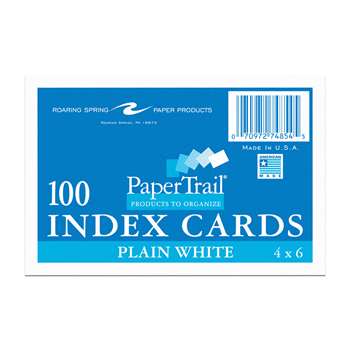 Index Cards 4x6 Unruled, ROA74854