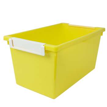 5Qt Yellow Tattle Tray W Label Hold, ROM53403