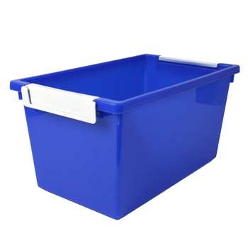 5Qt Blue Tattle Tray W Label Holder, ROM53404