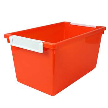 5Qt Orange Tattle Tray W Label Hold, ROM53409