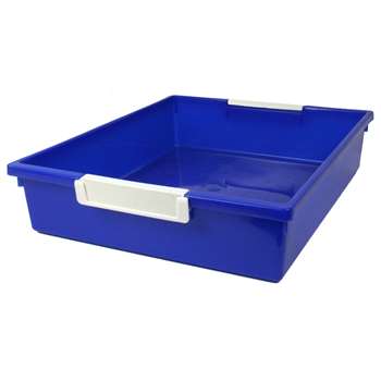 6Qt Blue Tattle Tray Wlabel Holder, ROM53504