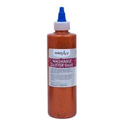 Washable Glitter Glue 8 Oz Orange Handy Art, RPC146015