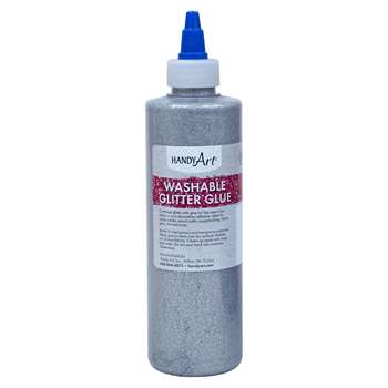 Washable Glitter Glue 8 Oz Silver Handy Art, RPC146166