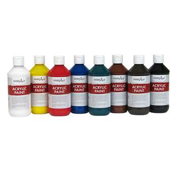 Acrylic 8Oz Paint Primary Set Of 8, RPC881020