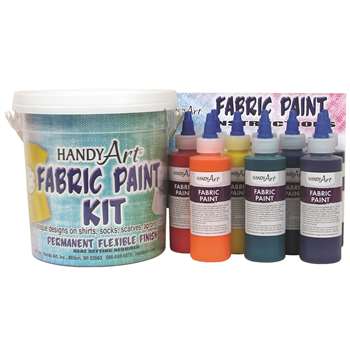 Handy Art Fabric Paint Bucket Kit 9 - 4Oz Bottles By Rock Paint / Handy Art