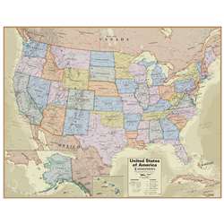 Boardroom Series USA Wall Map Hemispheres Laminate, RWPHM04