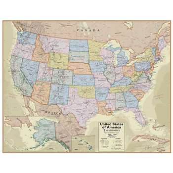 Boardroom Series USA Wall Map Hemispheres Laminate, RWPHM04