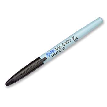 Marker Vis-A-Vis Fine Black Wet Erase Permanent By Newell