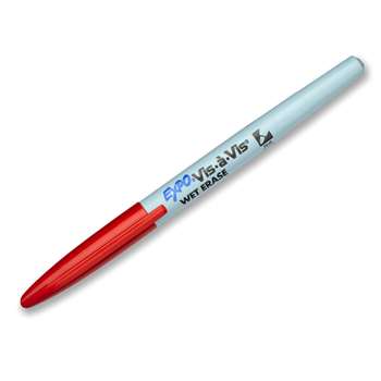 Marker Vis-A-Vis Fine Red Wet/Erase Permanent By Newell