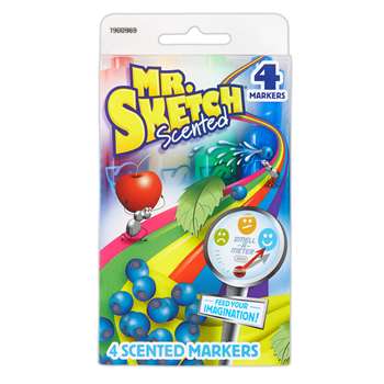 Mr Sketch Scented 4 Color Chisel Tip Markers, SAN1900969