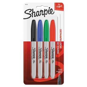 Sharpie Fine 4 Color Set Carded By Newell