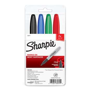 Marker Set Sharpie Super 4 Color Set Black Red Blue Green By Newell