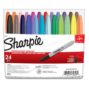 Sharpie Fine Felt Point 24 Color Set Markers By Newell