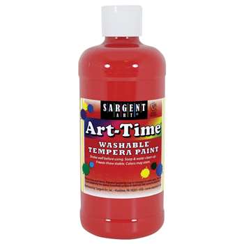 Red Art-Time Washable Paint 16 Oz, SAR173420