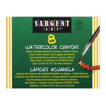 Sargent Art Watercolor Crayons 8Cnt By Sargent Art