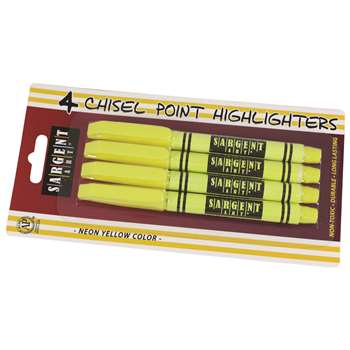 4Ct Fine Tip Yellow Highlighter, SAR221563