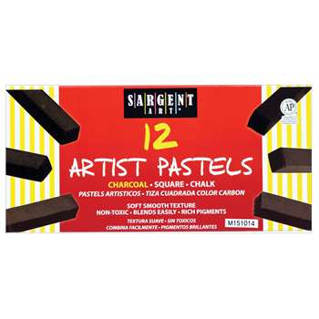 Sargent Art Sq Chalk 12 Charcoal Colors Pastels, SAR224115